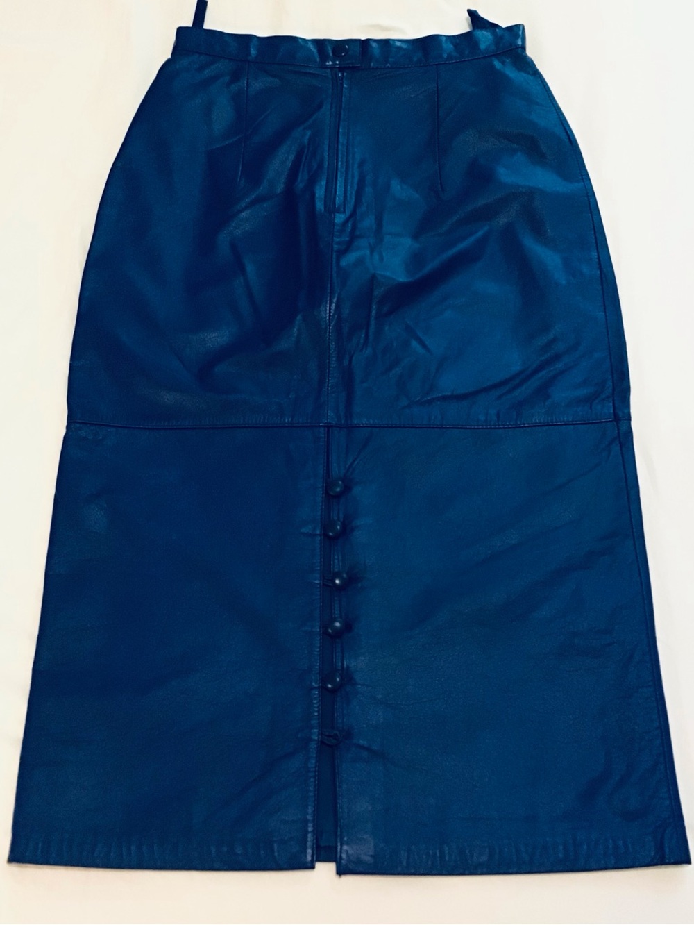 * SALE * Vintage Blue soft Leather Skirt